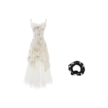 JSUHH Slip Dresses Women's Peach Dye Blue+Hair Tie Comes With