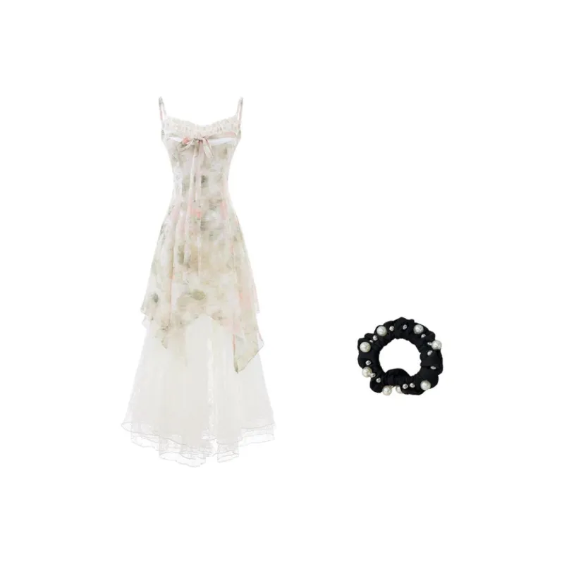 JSUHH Slip Dresses Women's Peach Dye Blue+Hair Tie Comes With-0