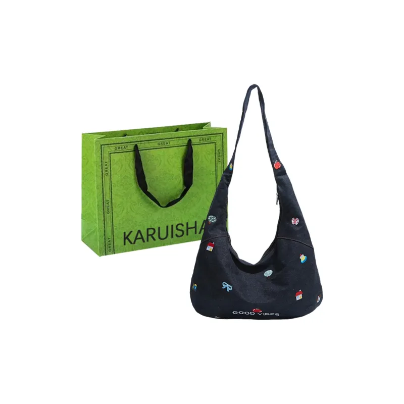 KARUISHA Denim Shoulder Bag Women's Multicolor-4