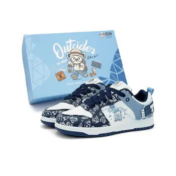 Teddy Bear Collection Low Top Skateboard Shoes Men's White Blue