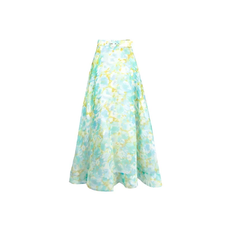 Zimmermann High Tide Floral print Maxi Skirt-0