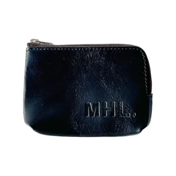 MHL. Cow Leather Coin Purse Medium Size Men's Black/Gray