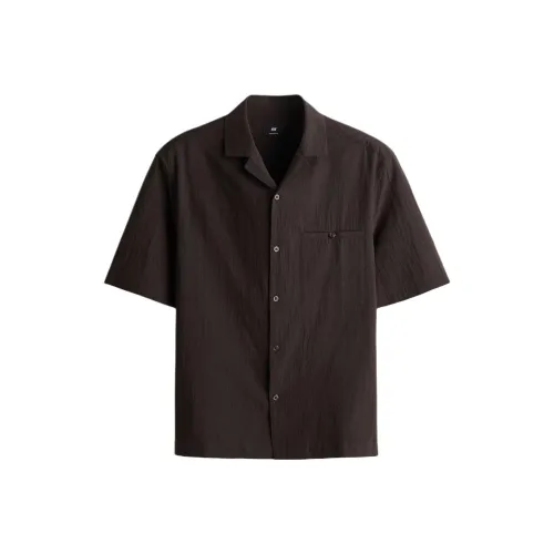 H&M Shirts Men Dark Brown