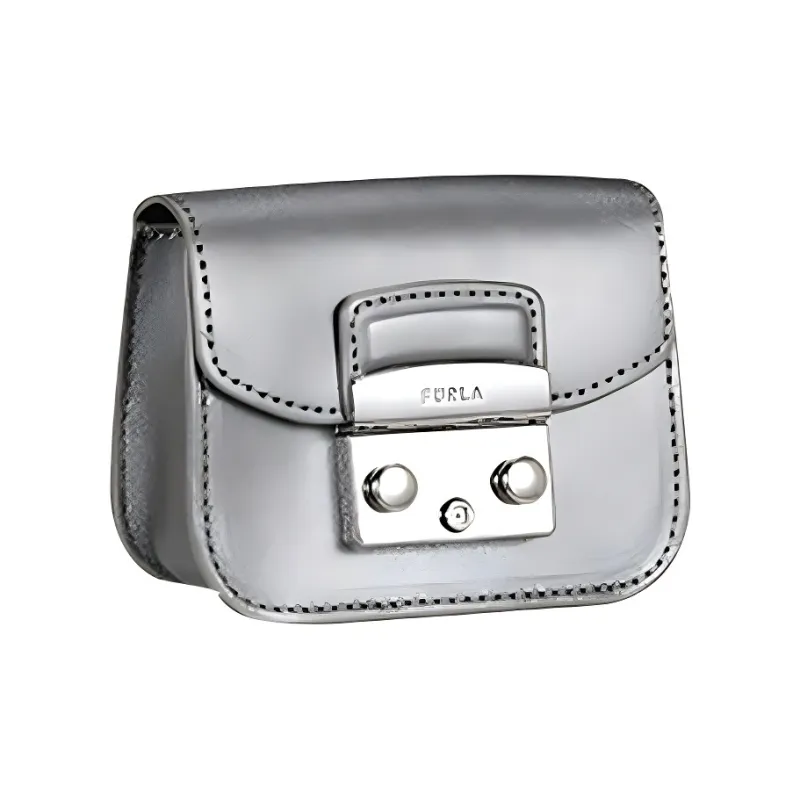 Furla Metropolis Collection Cow Leather Crossbody Bag, Shoulder Bag Mini Women's Dark Gray-2