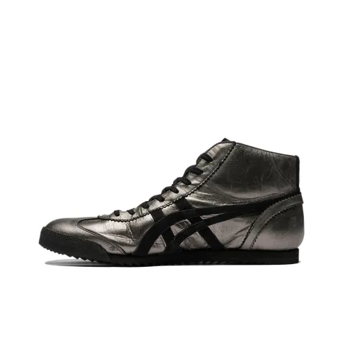 Onitsuka Tiger Mexico Mid Runner Anti Slip Wear Resistant Mid Top Casual Shoes Unisex Bronze Black
