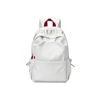 DRACONITE Polyester Embroidery Logo Backpack 15.16 Inches Laptop Bag Unisex White