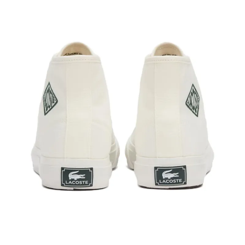 LACOSTE Backcourt High Top Skateboard Shoes Women's Ecru-3