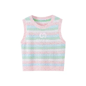 SHUIYUNJIAN Tank Tops Women's Army Green Stripes