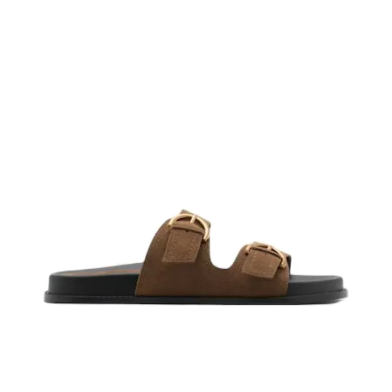 MANGO Abrasion Resistant Slide Slippers Women's Brown-1