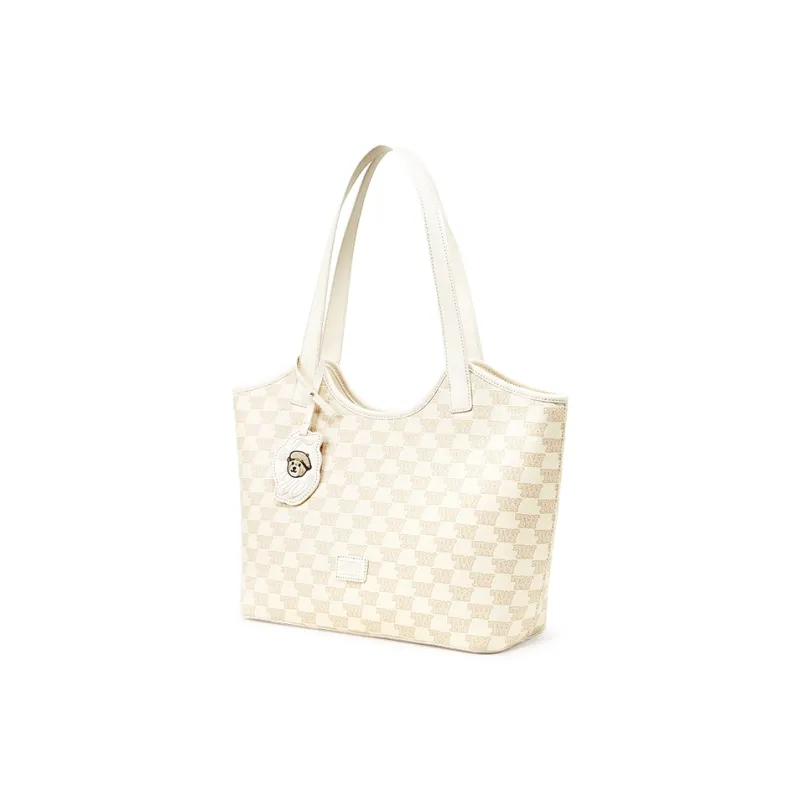 Teenie Weenie PU Tote Handbag, Shoulder Bag Women's Girly Pink/Almond White-7