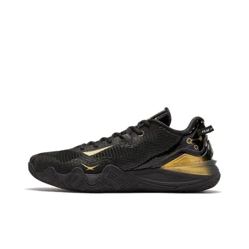 PEAK Shock Absorbers With Slip Resistant And Abrasion Resistant Properties Low Top Basketball Shoes Men's Black Gold