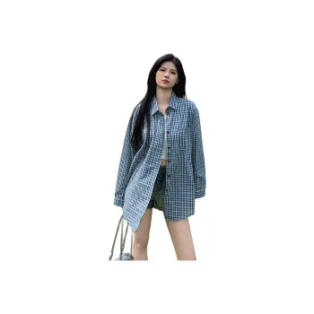 Wen Shan Shirts Women's Blue Plaid