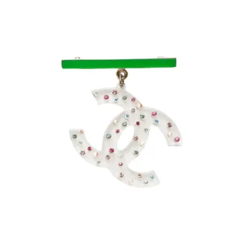 CHANEL 2004 Cc Logo Brooch