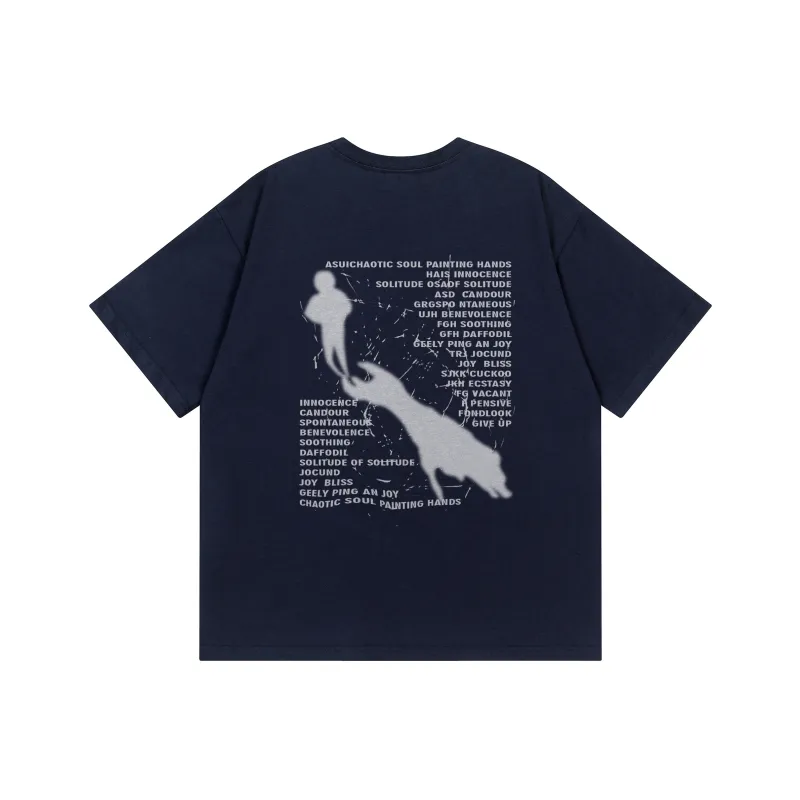 FONDLOOK T Shirts Unisex Navy Blue-0