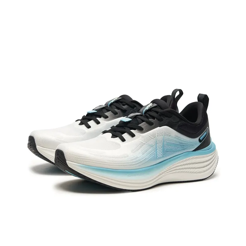 XTEP Shock Absorbers With Slip Resistant Features Low Top Casual City Commute Running Shoes Men's White Black Blue-1