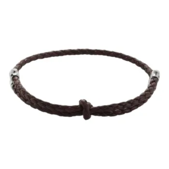 Bottega Veneta Silver Bracelets Men's Brown