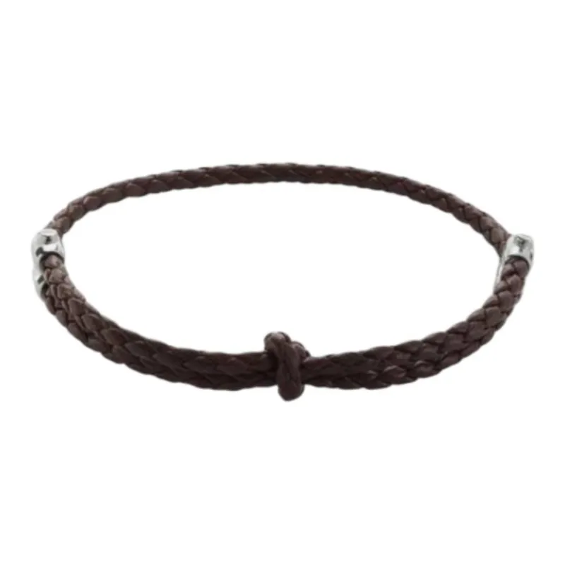 Bottega Veneta Silver Bracelets Men's Brown-0