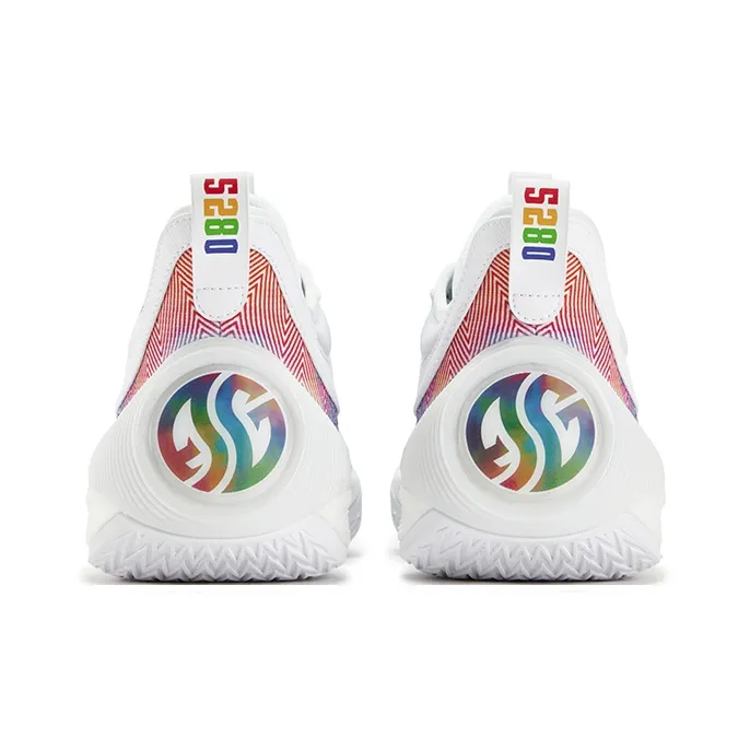 361° Zen 7 Cushioning Coverage Abrasion Resistant Slip Resistant Low Top Basketball Shoes Men's White Blue-3