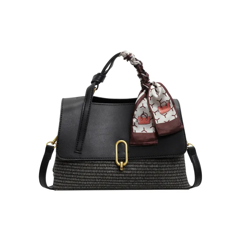 CORE BIRD PU Shoulder Bag, Crossbody Bag, Handbag Women's Ecru/Black/Khaki-5