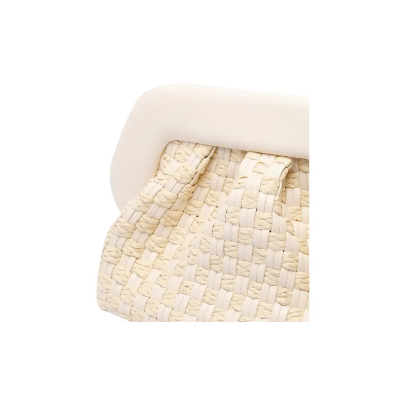 THEMOIRE Bios Straw One Shoulder Clutch Micro Women's Beige-3