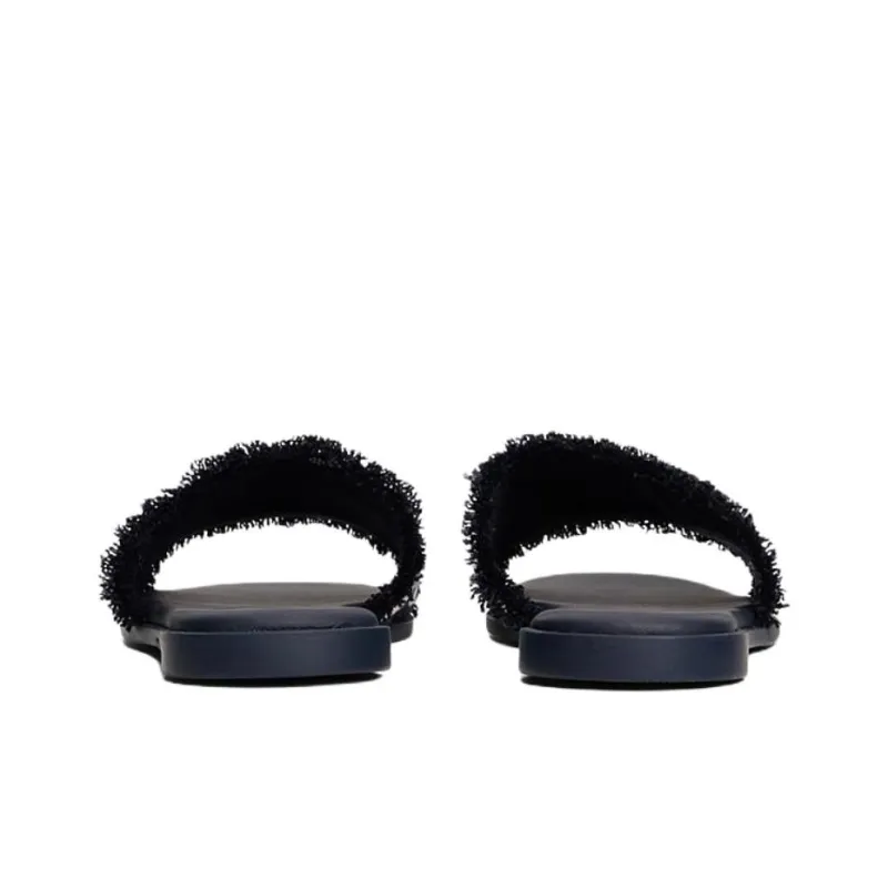 Tommy Hilfiger TH Monogram Rubber Sole Abrasion Resistant Slide Slippers Women's Dark Blue-4