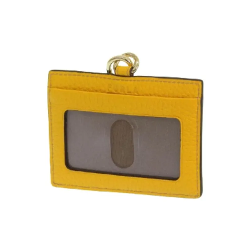 Furla Leather Card Holder Women's Yellow-2