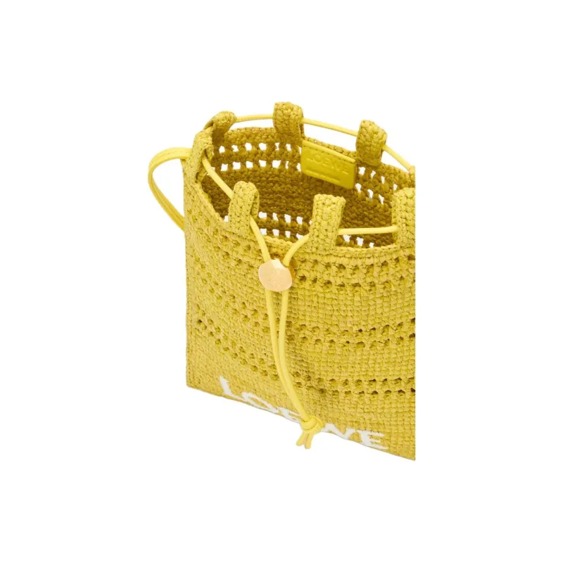 LOEWE Raffia Shoulder Bag Trumpets Unisex Gold-3