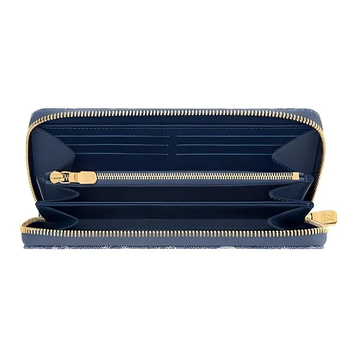 LOUIS VUITTON X Takashi Murakami Cherry Zippy Wallet Denim Monogram-3