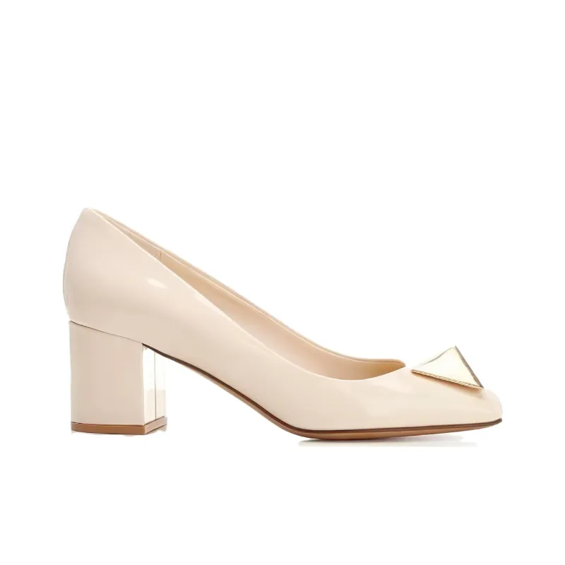 Valentino Block Heel High Heels 6.5cm Women's White-1