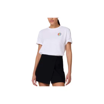 Kate Spade Logo Embroidery Rainbow Short Sleeved T Shirt Regular T Shirt Women's White
