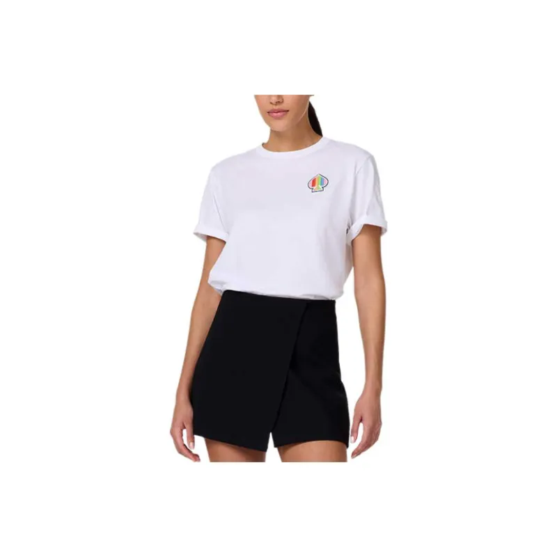 Kate Spade Logo Embroidery Rainbow Short Sleeved T Shirt Regular T Shirt Women's White-0