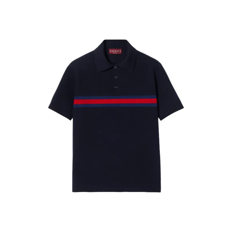 GUCCI Polo Shirt Men's Marine Blue-0