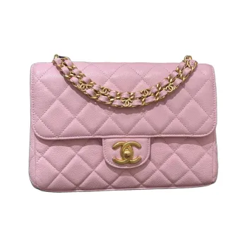 CHANEL Cow Leather Crossbody Bag, Shoulder Bag Women's Cherry Blossom Pink