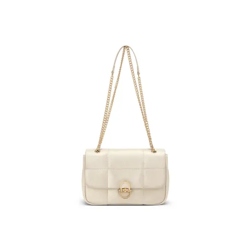 CNOLES Cow Leather Shoulder Bag Medium Size Women's White Chocolates