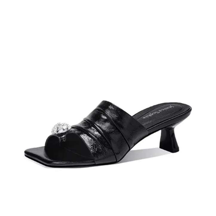 JESSICA SOPHIA Rubber Sole Rhinestone Slip Resistant Abrasion Resistant Slide Slippers Women's-5