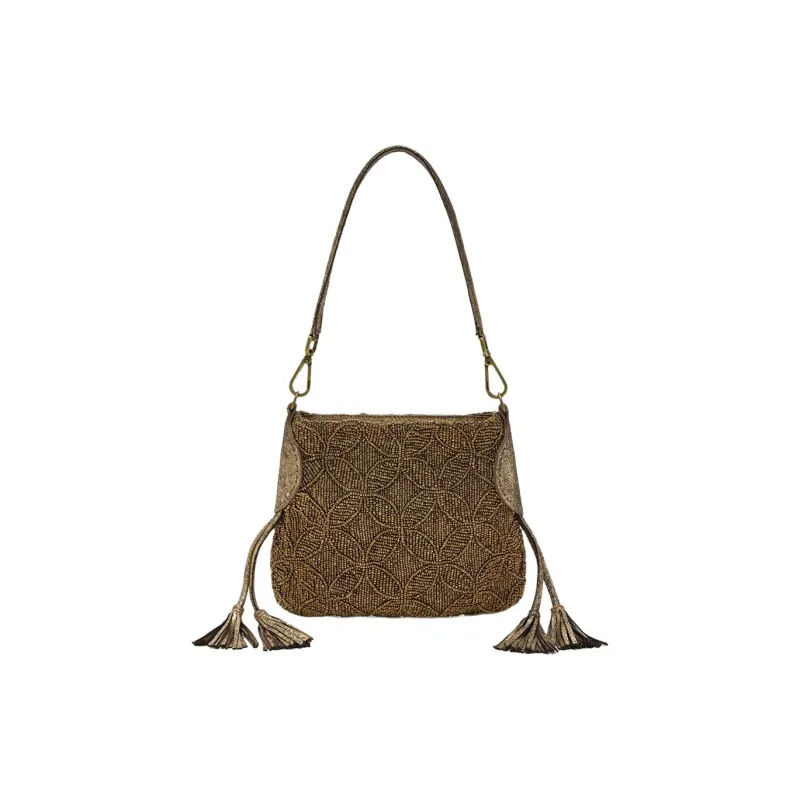 MALìPARMI Leather Shoulder Bag Trumpets Women's Antique Gold-0