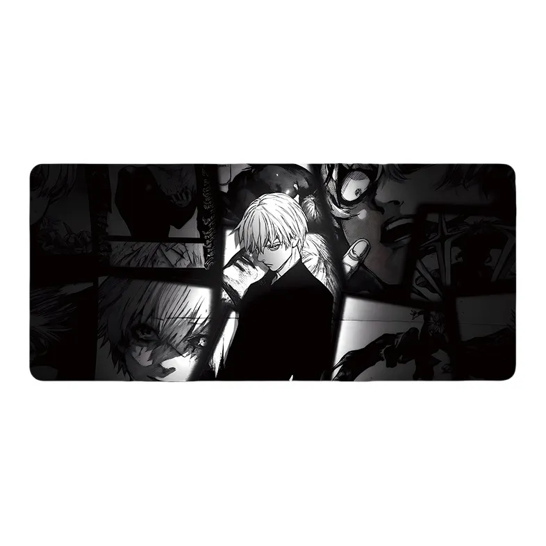 DANYIN Black White Anime Extra Large Minimalist Style Premium Desk Mat For Anime Esports Office, Washable Mouse Pads-54