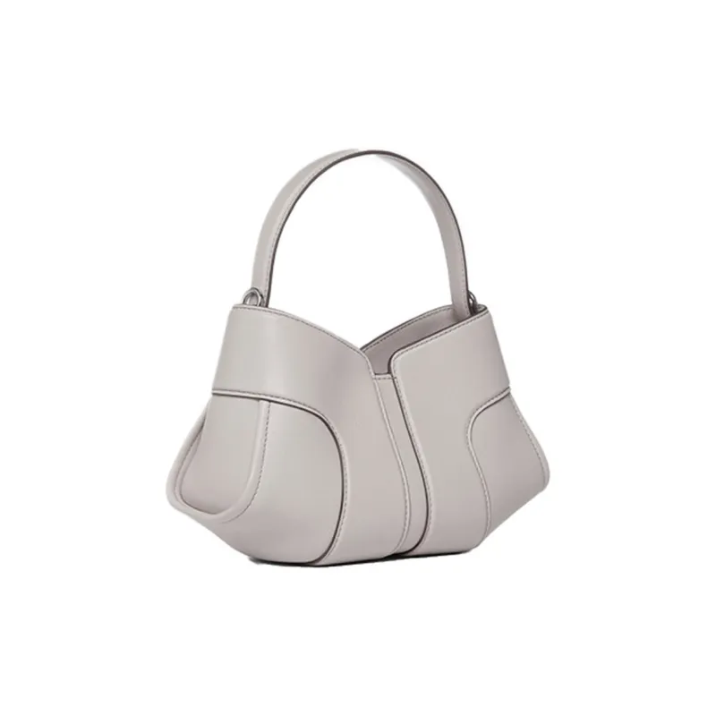 ZESH Cow Leather Handbag Trumpets Women's Porcelain Gray-1
