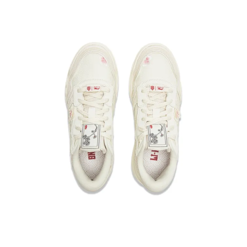 LINING Moon White 3 Skateboard Shoes Women's Low Top Xuan Paper White-3