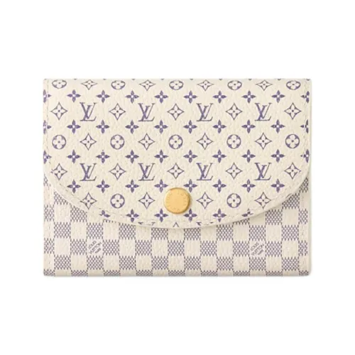 LOUIS VUITTON Rosalie Calfskin Coin Purse Women's White & Blue