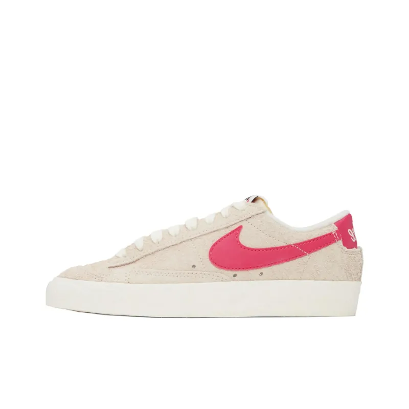 Nike Blazer Low '77 Anti Slip Wear Resistant Low Top Skateboard Shoes Women's Beige Pink-0