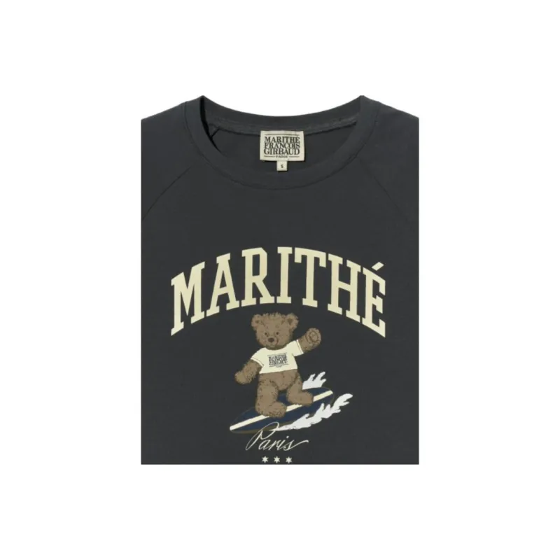 MARITHE FRANCOIS GIRBAUD Raglan Sleeve T Shirt Women's Charcoal Gray-5