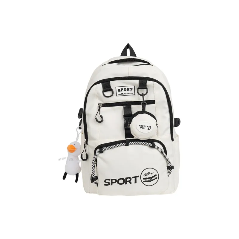 Meow In The Grass Nylon Fabric Backpack Unisex Multicolor-6