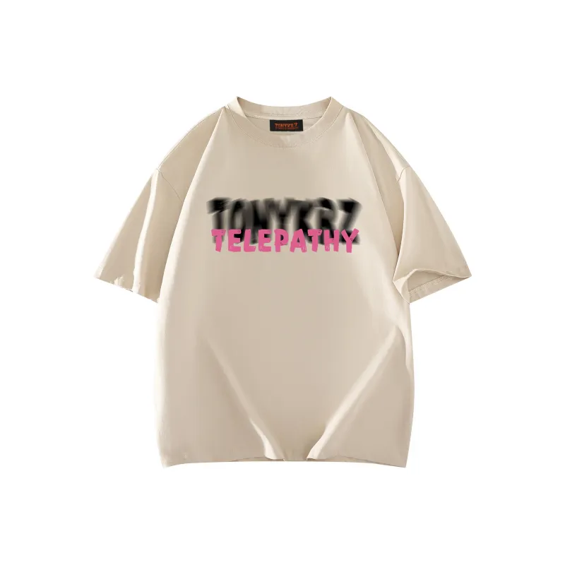 TONYKRZ T Shirts Unisex Light Beige Apricot-0