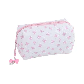 QEEDNS Cute Bowknot Makeup Bags Lightweight Large Capacity