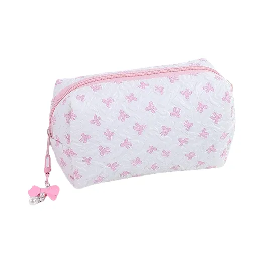 QEEDNS Cute Bowknot Makeup Bags Lightweight Large Capacity-0