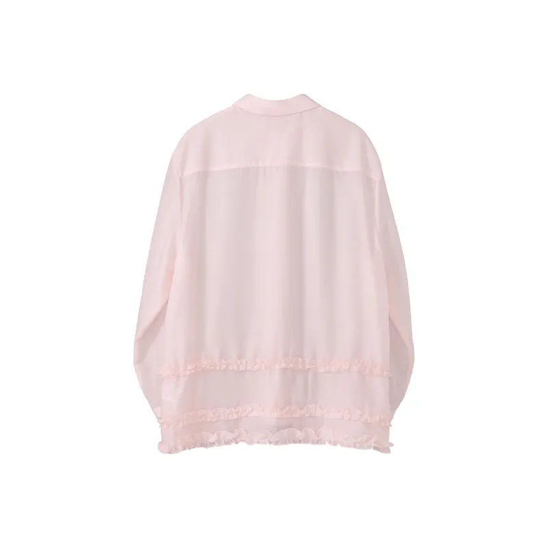 Fstudio Summer Korean Style Gauzy And Elegant Long Sleeved Shirt Women's-5