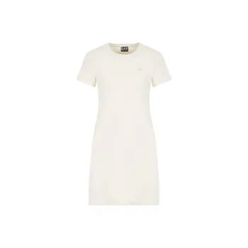 EMPORIO ARMANI EA7 Short Sleeved Dress Women's Almond White