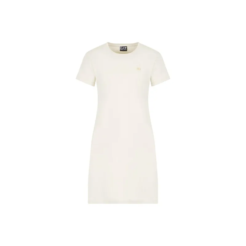 EMPORIO ARMANI EA7 Short Sleeved Dress Women's Almond White-0