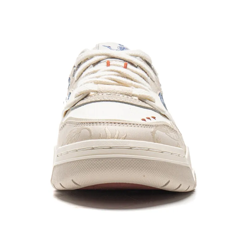 LINING Moon White 3 Skateboard Shoes Women's Low-Top Blue White-4